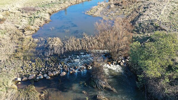 Leaky weir installed at Westview Farm.