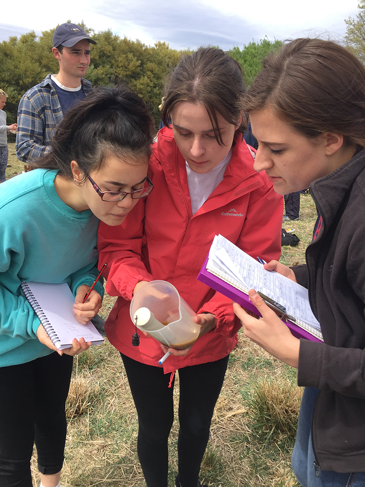  Testing water quality from piezometer borehole. 