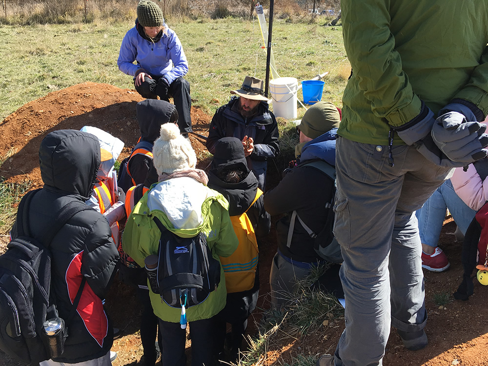 In the soil pit